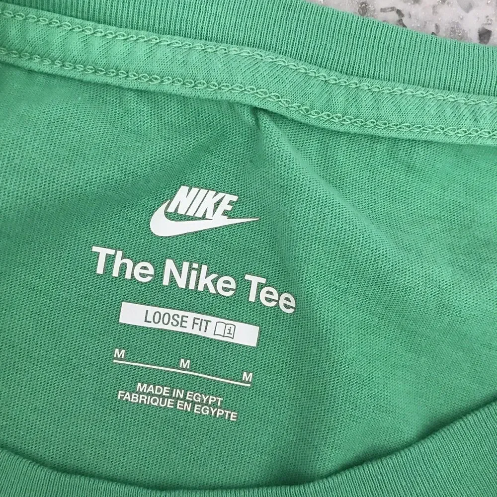 Nike Green Cotton Crew Neck Short Sleeve Unisex Relaxed T Shirt M